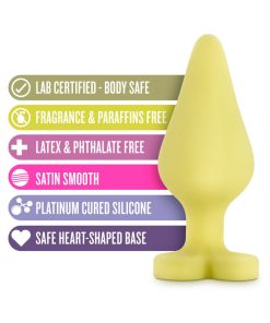 Play With Me Naughty Candy Hearts 'Spank Me' Anal Plug Yellow