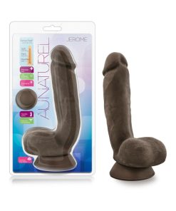 Au Naturel Jerome 8.5 In. Posable Dual Density Dildo With Balls Brown