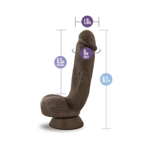 Au Naturel Jerome 8.5 In. Posable Dual Density Dildo With Balls Brown - Image 8