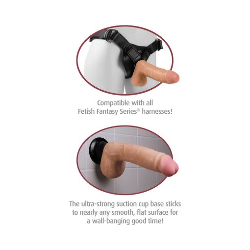 Real Feel Deluxe No. 5 Realistic 8 In. Vibrating Dildo With Balls And Suction Cup Brown - Image 5