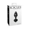 Icicles No. 44 Glass Anal Plug 3.25 In. Black
