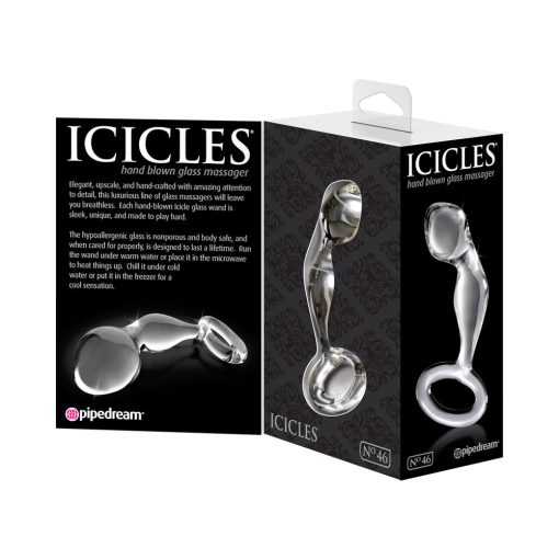Icicles No. 46 Glass Prostate Massager 3.5 In. Clear - Image 5