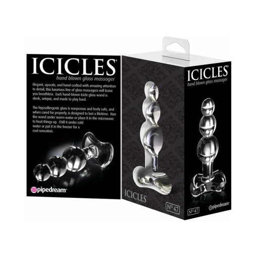 Icicles No. 47 Beaded 4 In. Glass Anal Plug Clear - Image 3