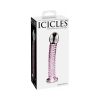 Icicles No. 53 Curved Textured 7 In. Glass Dildo Pink