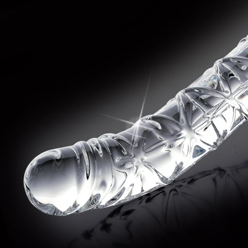 Icicles No. 60 Curved Ribbed 6.5 In. Glass Dildo Clear - Image 4