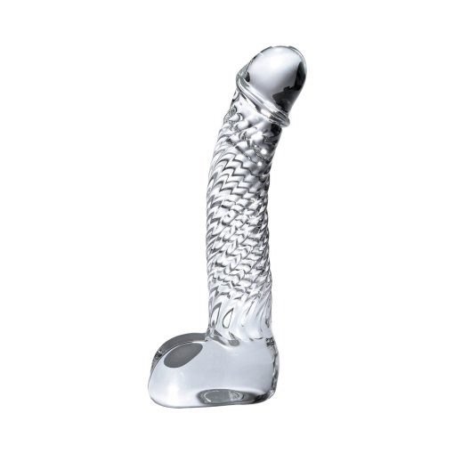 Icicles No. 61 Curved Textured 6.5 In. Glass Dildo Clear - Image 2