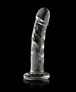 Icicles No. 62 Curved Realistic 6.5 In. Glass Dildo Clear