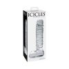 Icicles No. 63 Ribbed Realistic 8.5 In. Glass Dildo Clear