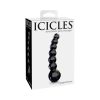 Icicles No. 66 Curved Beaded 4.75 In. Glass Dildo Black