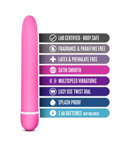 Rose Luxuriate Classic Slimline Vibrator Pink