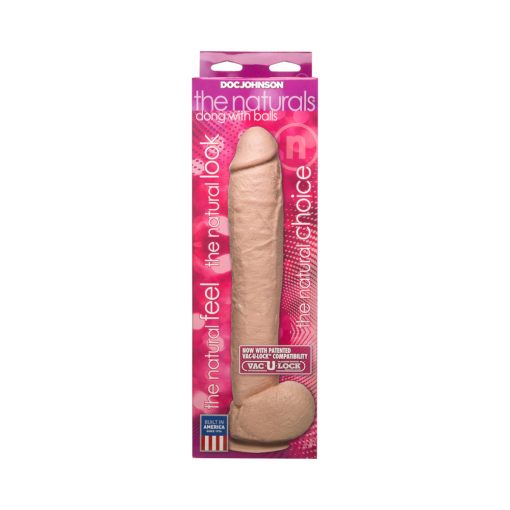 Naturals 12In. Dong With Balls (Flesh) - Image 6