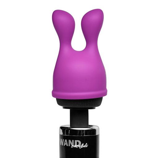 Wand Essentials Bliss Tips Dual Stimulation Silicone Attachment Purple - Image 3