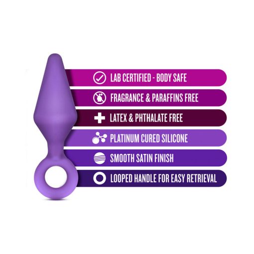 Luxe Candy Rimmer Medium Silicone Anal Plug Purple - Image 3