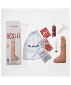 Bust It Squirting Realistic Cock White W/1Oz Nut Butter