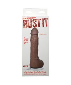 Bust It Squirting Realistic Cock Brown W/1Oz Nut Butter