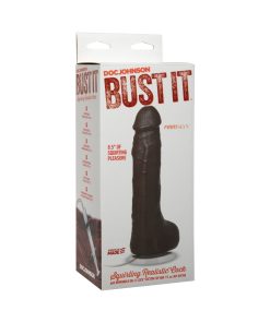 Bust It Squirting Realistic Cock Black W/1Oz Nut Butter