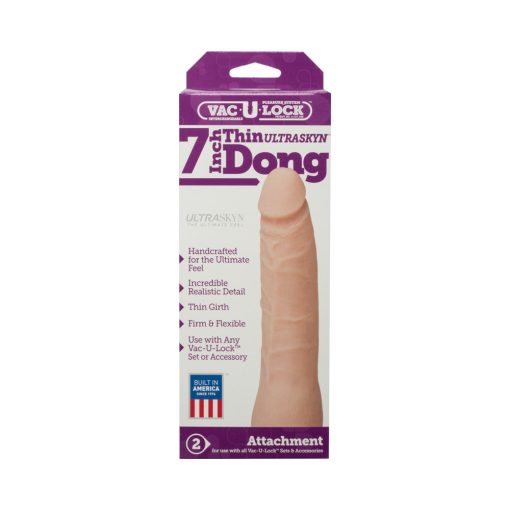 Vac-U-Lock- 7-Inch Thin Dong - Ultraskyn White - Image 4