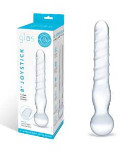 Glas 8 In. Joystick Clear Glass Dildo