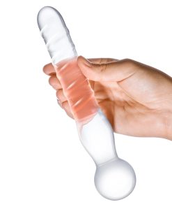 Glas 8 In. Joystick Clear Glass Dildo