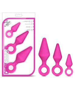 Luxe Candy Rimmer 3-Piece Silicone Anal Plug Kit Pink