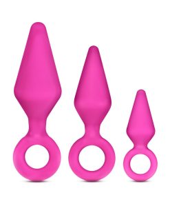 Luxe Candy Rimmer 3-Piece Silicone Anal Plug Kit Pink