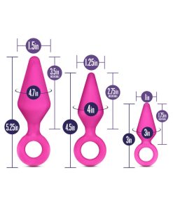 Luxe Candy Rimmer 3-Piece Silicone Anal Plug Kit Pink