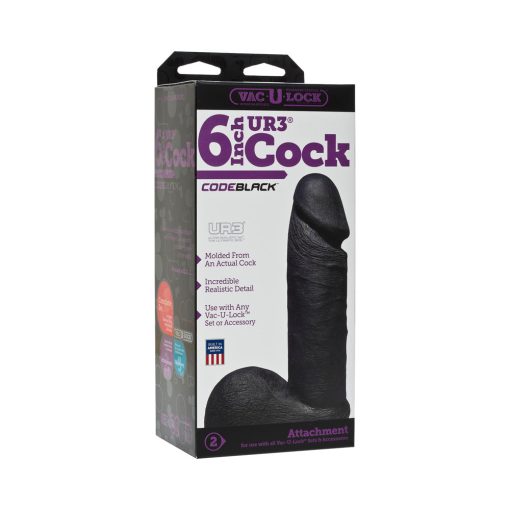 Vac-U-Lock - Ultraskyn 6In Realistic Cock Codeblack