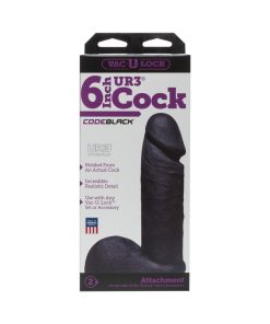 Vac-U-Lock - Ultraskyn 6In Realistic Cock Codeblack