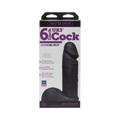 Vac-U-Lock - Ultraskyn 6In Realistic Cock Codeblack - Image 4