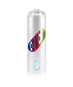 Pdx Rechargeable Roto-Bator Pussy Light-Up Rotating Stroker Clear/White