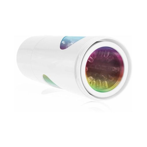 Pdx Rechargeable Roto-Bator Pussy Light-Up Rotating Stroker Clear/White - Image 4