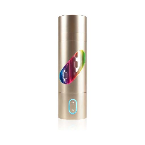 Pdx Rechargeable Roto-Bator Ass Light-Up Rotating Stroker Clear/Gold - Image 2