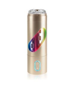 Pdx Rechargeable Roto-Bator Ass Light-Up Rotating Stroker Clear/Gold