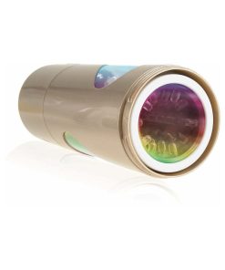 Pdx Rechargeable Roto-Bator Ass Light-Up Rotating Stroker Clear/Gold