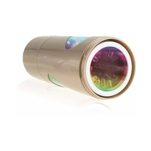 Pdx Rechargeable Roto-Bator Ass Light-Up Rotating Stroker Clear/Gold - Image 4