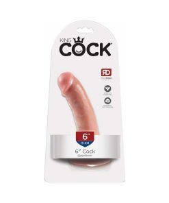 King Cock 6 In. Cock Realistic Dildo With Suction Cup Beige