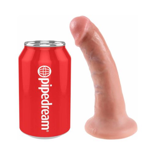 King Cock 6 In. Cock Realistic Dildo With Suction Cup Beige - Image 5