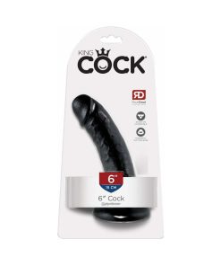 King Cock 6 In. Cock Realistic Dildo With Suction Cup Black