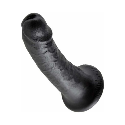King Cock 6 In. Cock Realistic Dildo With Suction Cup Black - Image 3