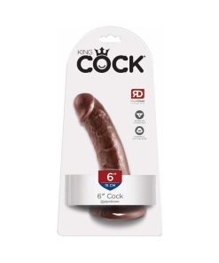 King Cock 6 In. Cock Realistic Dildo With Suction Cup Brown