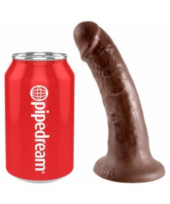 King Cock 6 In. Cock Realistic Dildo With Suction Cup Brown