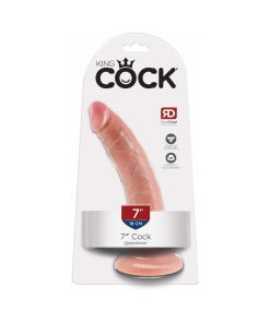 King Cock 7 In. Cock Realistic Dildo With Suction Cup Beige