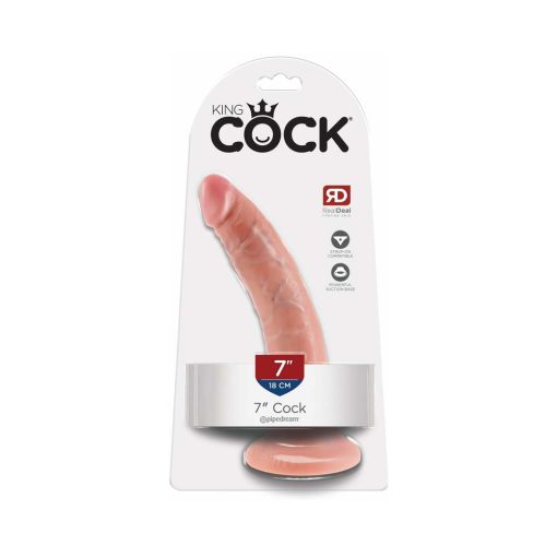 King Cock 7 In. Cock Realistic Dildo With Suction Cup Beige