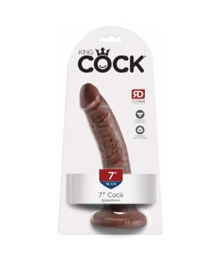 King Cock 7 In. Cock Realistic Dildo With Suction Cup Brown