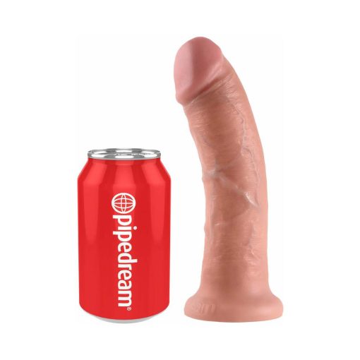 King Cock 8 In. Cock Realistic Dildo With Suction Cup Beige - Image 5