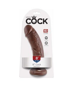 King Cock 8 In. Cock Realistic Dildo With Suction Cup Brown
