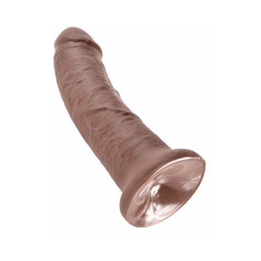 King Cock 8 In. Cock Realistic Dildo With Suction Cup Brown - Image 4
