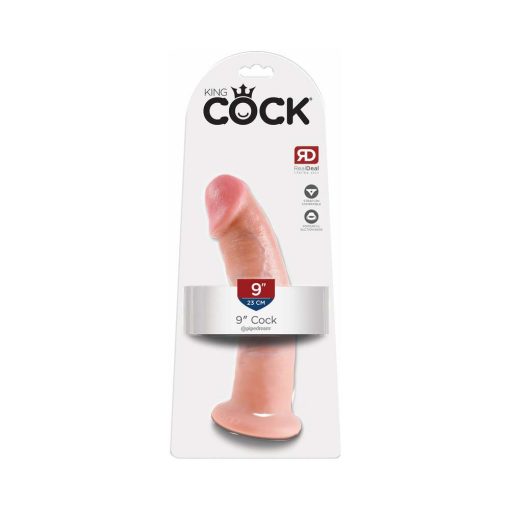 King Cock 9 In. Cock Realistic Dildo With Suction Cup Beige