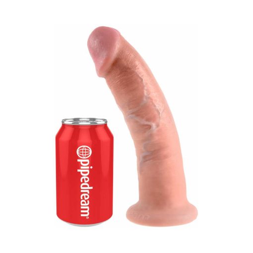 King Cock 9 In. Cock Realistic Dildo With Suction Cup Beige - Image 5