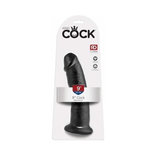 King Cock 9 In. Cock Realistic Dildo With Suction Cup Black